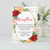 Carte D'accompagnement Romantic Red and Orange Roses (Debout devant)