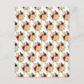 Carte D'accompagnement Romantic Red and Orange Roses Wedding Details (Dos)