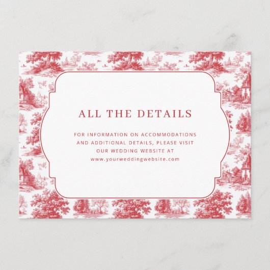 Carte D'accompagnement Romantic Red Pastoral Scenes (Devant)