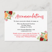Carte D'accompagnement Romantic Roses Floral Wedding Accommodations (Devant)