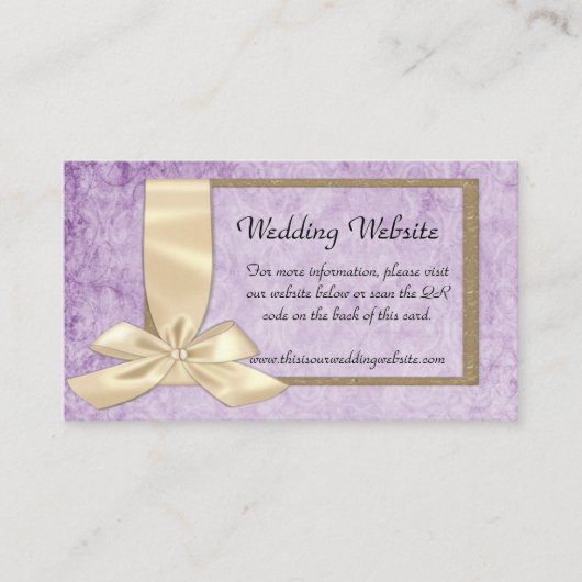 Carte D'accompagnement Romantic Rustic Violet Mariage (Devant)