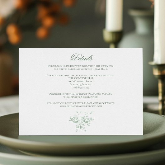 Carte D'accompagnement Romantic Sage Floral Wedding