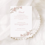 Carte D'accompagnement Romantic Soft Blush Vintage Floral Détails du Mari<br><div class="desc">Elégant romantique détails mariage carte d'enceinte,  ornée d'une étonnante aquarelle douce couleur florale design et calligraphie classique.</div>