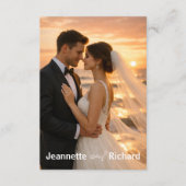 Carte D'accompagnement Romantic Sunset Beach Vows Wedding Photo (Devant)