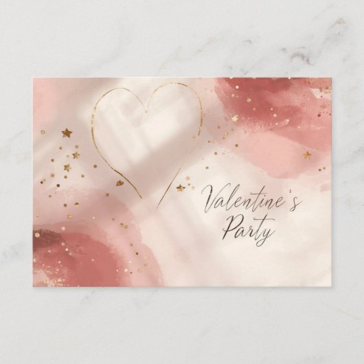 Carte D'accompagnement Romantic Valentine’s Details Card – Blush & Gold (Devant)