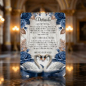 Carte D'accompagnement Romantic Victorian Swan & Navy Rose Garden