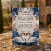 Carte D'accompagnement Romantic Victorian Swan & Navy Rose Garden