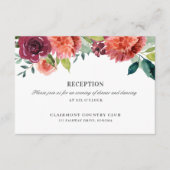 Carte D'accompagnement Romantic Watercolor Bouquet Wedding Reception  (Devant)