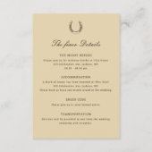 Carte D'accompagnement Romantic Western Ranch Wedding Details (Devant)