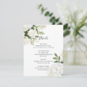 Carte D'accompagnement Romantique Blanc Hydrangea Rose Mariage élégant (Debout devant)