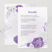 Carte D'accompagnement romantique & blanc violet détails de la mariage (Devant / Derrière)