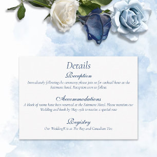 Carte D'accompagnement Romantique Bleu Régence Gay Silhouette Botanique