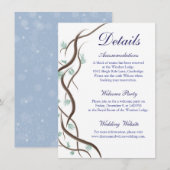 Carte D'accompagnement Romantique Branches d'arbre à neige d'hiver Détail (Devant / Derrière)