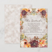 Carte D'accompagnement Romantique Crème de rouille Orange Automne Détails (Devant / Derrière)