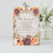 Carte D'accompagnement Romantique Crème de rouille Orange Automne Détails (Debout devant)