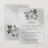 Carte D'accompagnement romantique fleurs blanches mariage (Devant / Derrière)