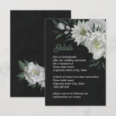 Carte D'accompagnement romantique fleurs blanches verdure noir (Devant / Derrière)