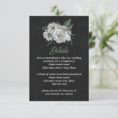 Carte D'accompagnement romantique fleurs blanches verdure noir (Debout devant)