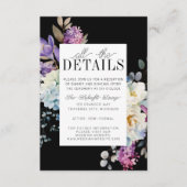 Carte D'accompagnement Romantique Floral Moody Dark Flowers Mariage (Devant)