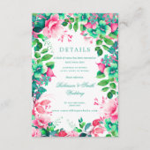 Carte D'accompagnement Romantique Floral Spring Summer Mariages Détails (Devant)