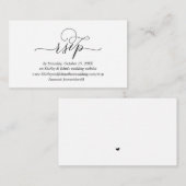 Carte D'accompagnement Romantique moderne, Script noir, site en ligne RSV (Devant / Derrière)