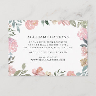 Carte D'accompagnement Romantique Neutral Blush Floral Hôtel Hébergements
