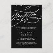 Carte D'accompagnement Romantique Noir Noir Calligraphie Mariage Réceptio (Devant)