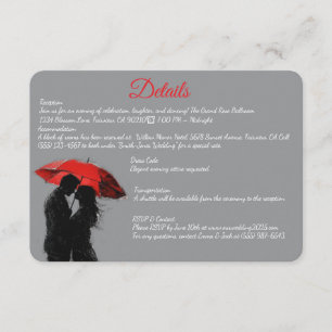 Carte D'accompagnement Romantique Parisien Parapluie Rouge Love Silhouett