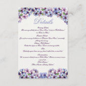 Carte D'accompagnement Romantique Poétique Lilac Aquarelle Mariage Floral (Devant)