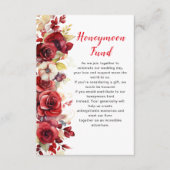 Carte D'accompagnement Romantique Roses Rouges Floral Mariage Fonds Lune  (Devant)