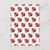 Carte D'accompagnement Romantique Roses Rouges Floral Mariage Fonds Lune  (Dos)