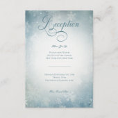Carte D'accompagnement Romantique Tombant Neige Bleu Blanc Mariage Récept (Devant)
