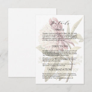 Carte D'accompagnement Romantique Vintage Peony Détails du Mariage