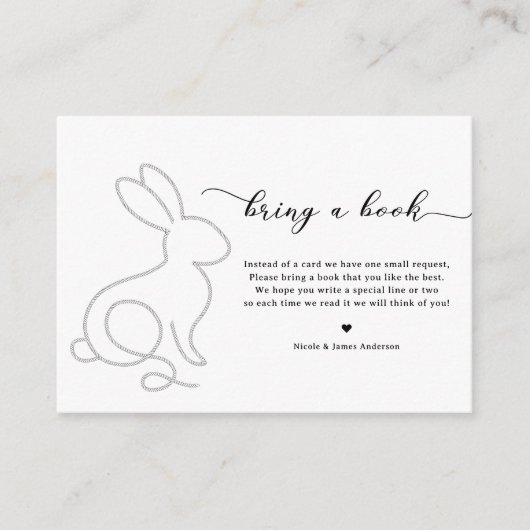 Carte D'accompagnement Rope Lapin Lapin Minimal Moderne 1er Anniversaire (Devant)