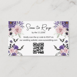 Carte D'accompagnement rose aquarelle halloween rsvp qr code mariage
