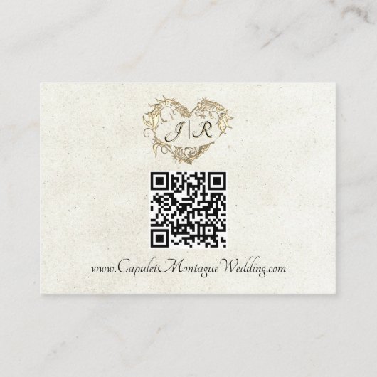 Carte D'accompagnement Rose Arc Border, QR Code - Red (Dos)