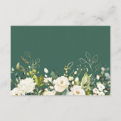 Carte D'accompagnement Rose blanche douce verdure Floral Mariage Réceptio (Dos)