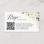 Carte D'accompagnement Rose blanche Floral Mariage en ligne RSVP QR Code (Devant)