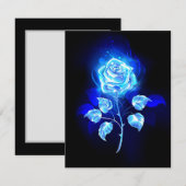 Carte D'accompagnement Rose bleu brûlant (Devant / Derrière)