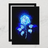 Carte D'accompagnement Rose bleu brûlant (Devant / Derrière)