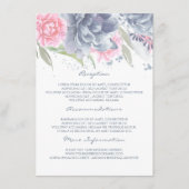Carte D'accompagnement Rose + bleu Dusty Informations Mariage Invité (Devant)
