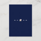 Carte D'accompagnement Rose Blush Floral Navy Blue Détails du Mariage (Dos)