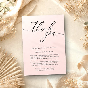 Carte D'accompagnement Rose Brumeux Rose Calligraphie Photo Personnalisée