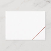 Carte D'accompagnement Rose cadre or script blanc simple réception (Dos)