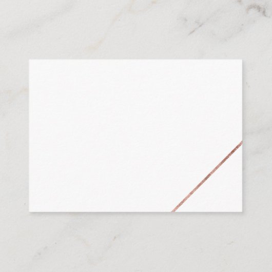 Carte D'accompagnement Rose cadre or script blanc simple réception (Dos)