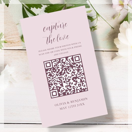 Carte D'accompagnement Rose | Capturez le code QR d'amour