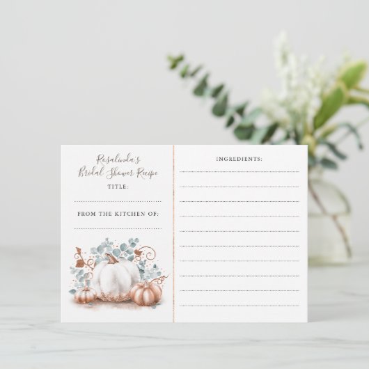 Carte D'accompagnement Rose Citrouille d'or Fête des mariées d'automne Re (Debout devant)