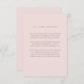 Carte D'accompagnement Rose clair simple et élégant | Détails du client m (Devant / Derrière)