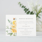 Carte D'accompagnement Rose d'aquarelle jaune Fleur mariage (Debout devant)