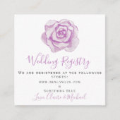 Carte D'accompagnement Rose d'aquarelle violet | Inscription du Registre  (Devant)